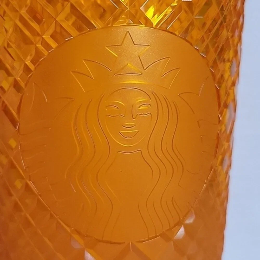 Starbucks Cold Travel Tumbler Cup 2021 24 Oz Venti Ombre Orange Mango Jeweled